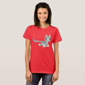 かわいい漫画子猫女性Tシャツ Tシャツ (正面フル)