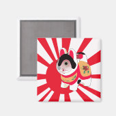 かわいい漫画子猫日本ラッキーキャット マグネット (正面/裏面)