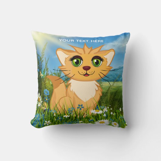 かわいい漫画子猫春枕 クッション (正面)