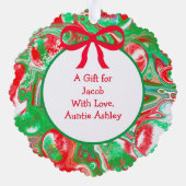 かわいい漫画小妖精や小人パーソナライズされたギフトラベル オーナメントカード (裏面)