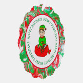 かわいい漫画小妖精や小人パーソナライズされたギフトラベル オーナメントカード (右)