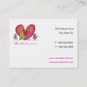 かわいい漫画幸せな家族の接触のテレホンカード コーリングカード (裏面)