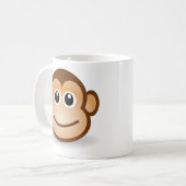 かわいい漫画幸せな猿の顔 コーヒーマグカップ (正面左)
