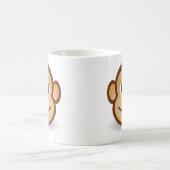 かわいい漫画幸せな猿の顔 コーヒーマグカップ (中央)