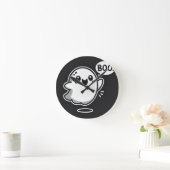 かわいい漫画幽霊ことわざブー ラウンド壁時計 (ホーム)