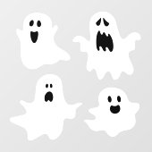 かわいい漫画幽霊ハロウィーン ウィンドウサイン (シート)