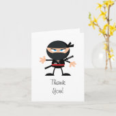 かわいい漫画忍者ありがとう カード (黄色い花)