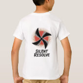 かわいい漫画忍者少年と剣 – アクションポーズ Tシャツ (裏面)