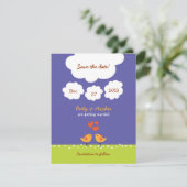 かわいい漫画愛鳥(夜)の結婚 招待状 (スタンド正面)