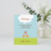 かわいい漫画愛鳥(日)の結婚 サンキューカード (スタンド正面)