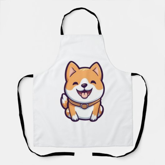 かわいい漫画柴犬 エプロン (正面)