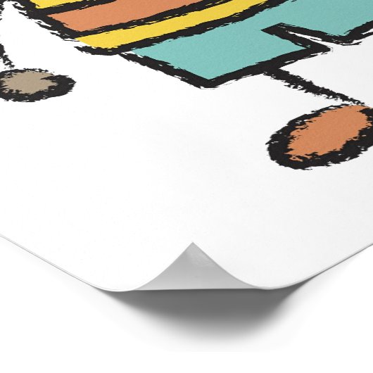 かわいい漫画楽しいハッピー家族愛ハートバレンタイン ポスター (角)