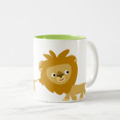 かわいい漫画歩くライオンマグ ツートーンマグカップ (正面右)
