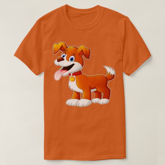 かわいい漫画犬おもしろい動物キッズデザイン Tシャツ (デザイン正面)