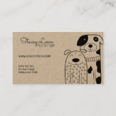 かわいい漫画犬と猫ペットシッター 名刺 (裏面)