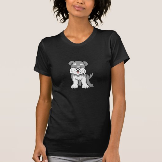 かわいい漫画犬のシュナウツァーのTシャツ Tシャツ (正面)