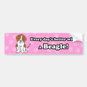 かわいい漫画犬のビーグル犬のバンパーステッカー バンパーステッカー