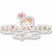 かわいい漫画独身のかわいこちゃん シール (正面)
