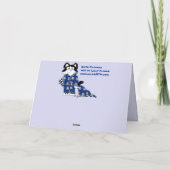 かわいい漫画猫のパジャマの挨拶状 カード (裏面)