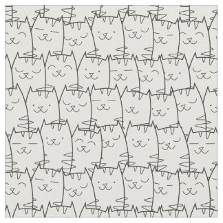 かわいい漫画猫の生地2 ファブリック