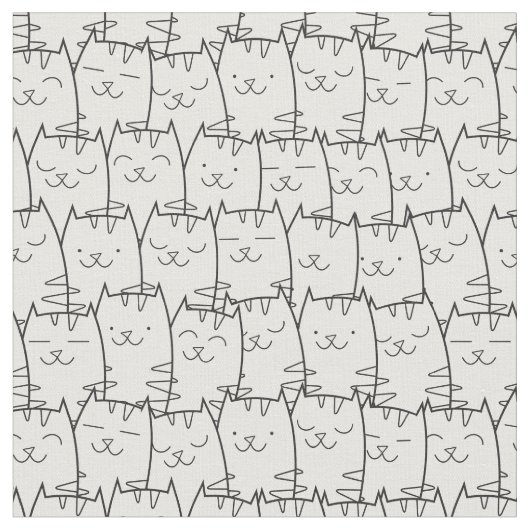かわいい漫画猫の生地2 ファブリック (クローズアップ)