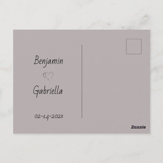 かわいい漫画猫好きハートバレンタインデー ポストカード (裏面)