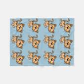 かわいい漫画猫 フリースブランケット (正面(横))