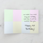 かわいい漫画男の赤ちゃん1歳の誕生日 カード (内部)