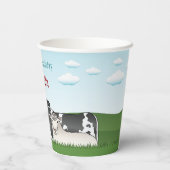 かわいい漫画納屋周囲の庭ファームアニマルズキッズ誕生日 紙コップ (裏面)