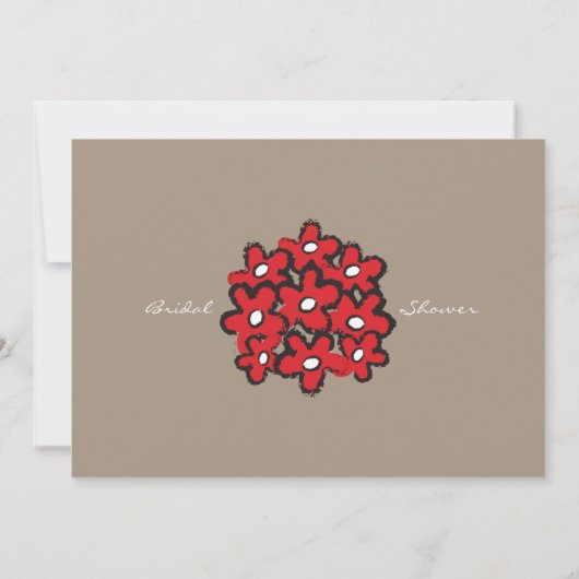 かわいい漫画結婚の花嫁デイジーブライダルシャワー 招待状 (裏面)