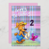 かわいい漫画誕生日カード サンキューカード (正面/裏面)