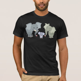 かわいい漫画象家族のTシャツ Tシャツ