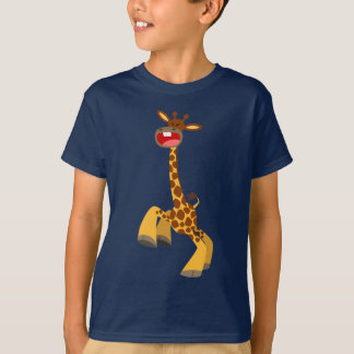 かわいい漫画踊りキリン少年Tシャツ Tシャツ