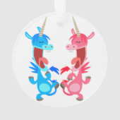かわいい漫画踊りユニコーンアクリルオーナメント オーナメント (裏面)