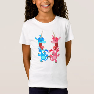かわいい漫画踊りユニコーン子供Tシャツ Tシャツ