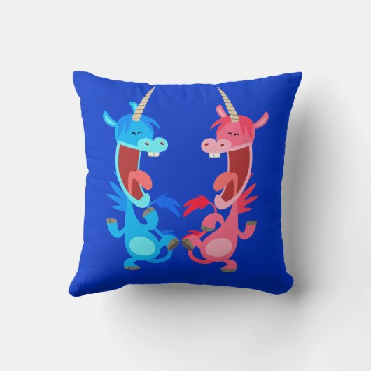 かわいい漫画踊りユニコーン枕 クッション (裏面)