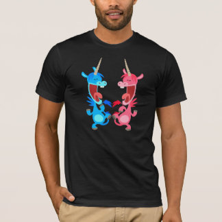 かわいい漫画踊りユニコーンTシャツ Tシャツ