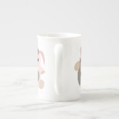 かわいい漫画踊り豚の骨中国マグ ボーンチャイナマグカップ (裏面)