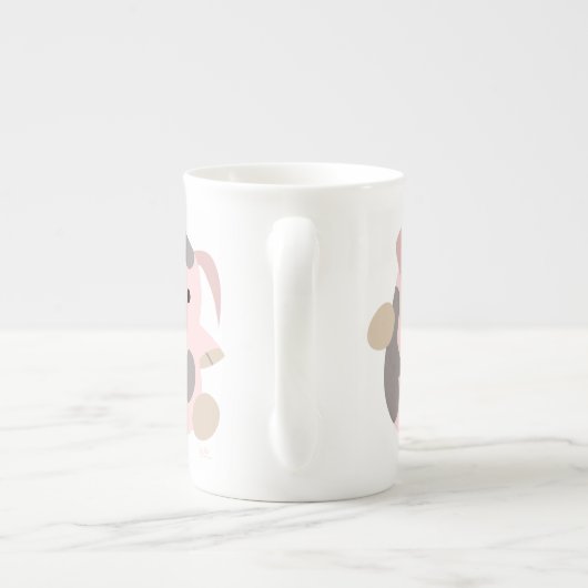 かわいい漫画踊り豚の骨中国マグ ボーンチャイナマグカップ (裏面)