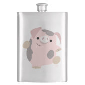 かわいい漫画踊り豚クラシックフラスコ フラスク (正面)