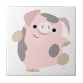 かわいい漫画踊り豚タイル タイル (正面)