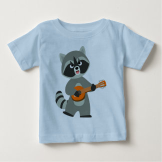 かわいい漫画遊ラクーンのバンジョーベビーTシャツ ベビーTシャツ
