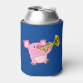 かわいい漫画遊豚のトランペットクーラーボックス 缶クーラー (缶正面)