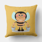 かわいい漫画運ののまわりにのバケツ クッション (裏面)