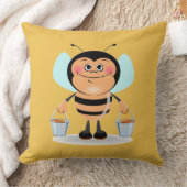 かわいい漫画運ののまわりにのバケツ クッション (ブランケット)