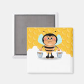 かわいい漫画運ののまわりにのバケツ マグネット (正面/裏面)