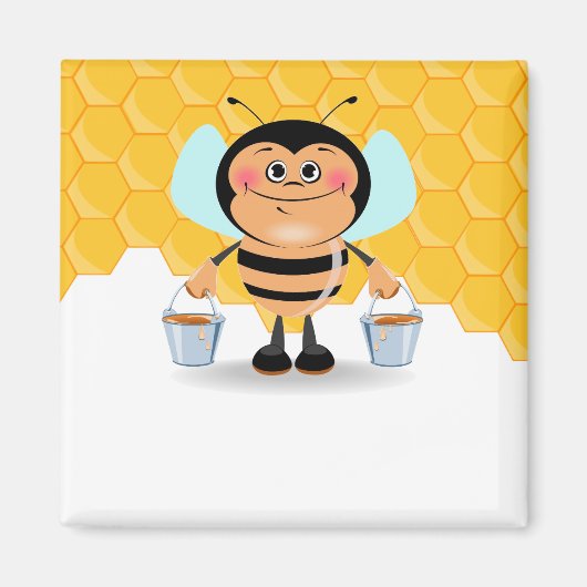 かわいい漫画運ののまわりにのバケツ マグネット (正面)