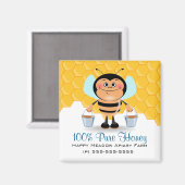 かわいい漫画運ののまわりにのバケツ マグネット (正面/裏面)