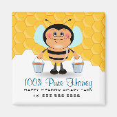 かわいい漫画運ののまわりにのバケツ マグネット (正面)