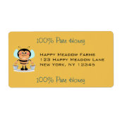 かわいい漫画運ののまわりにのバケツ ラベル (正面)